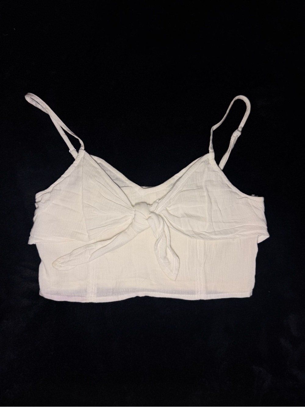 aerie White Tie-Front Cropped Camisole